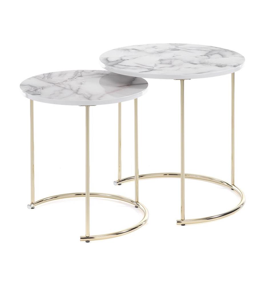 Couchtisch Thin - R Marmor - Weiss