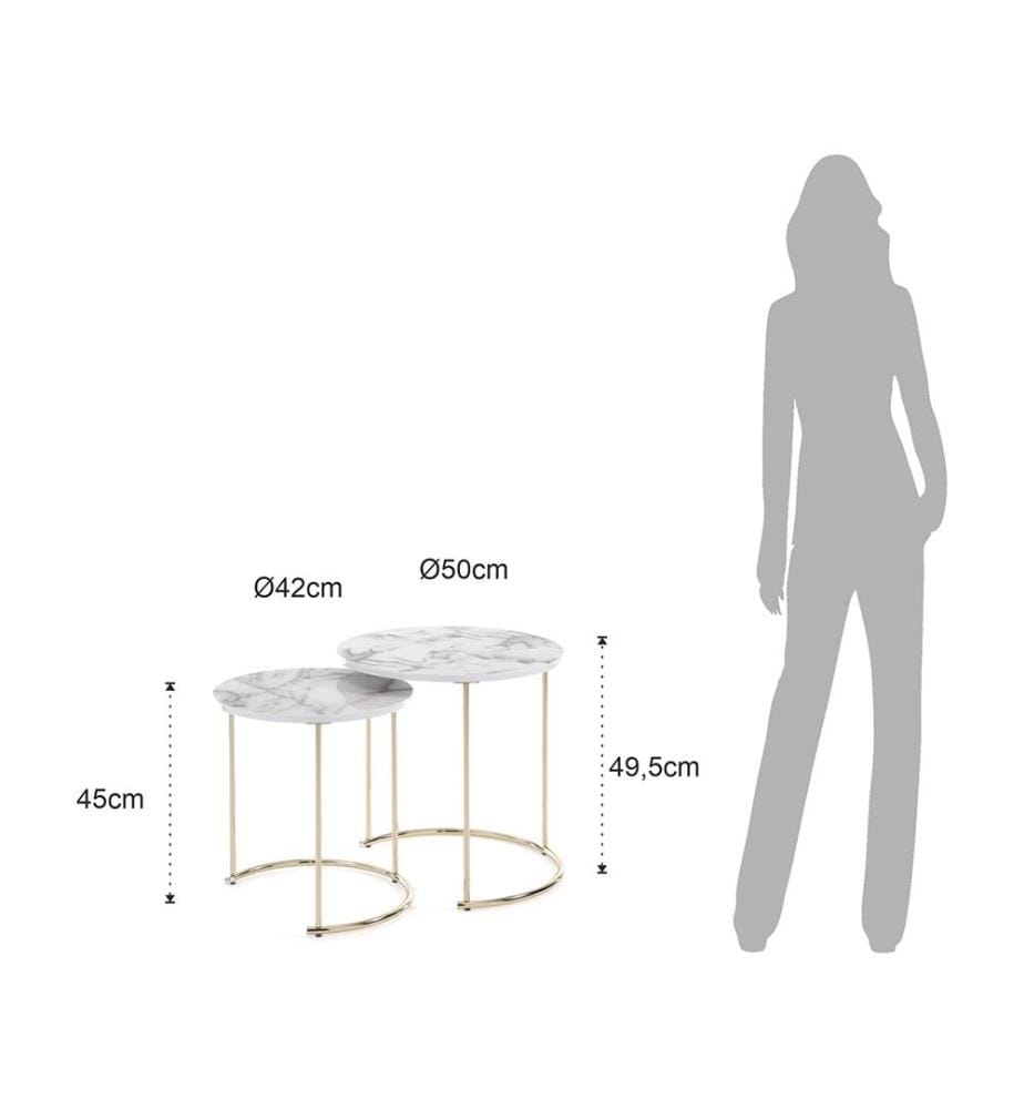 Couchtisch Thin - R Marmor - Weiss