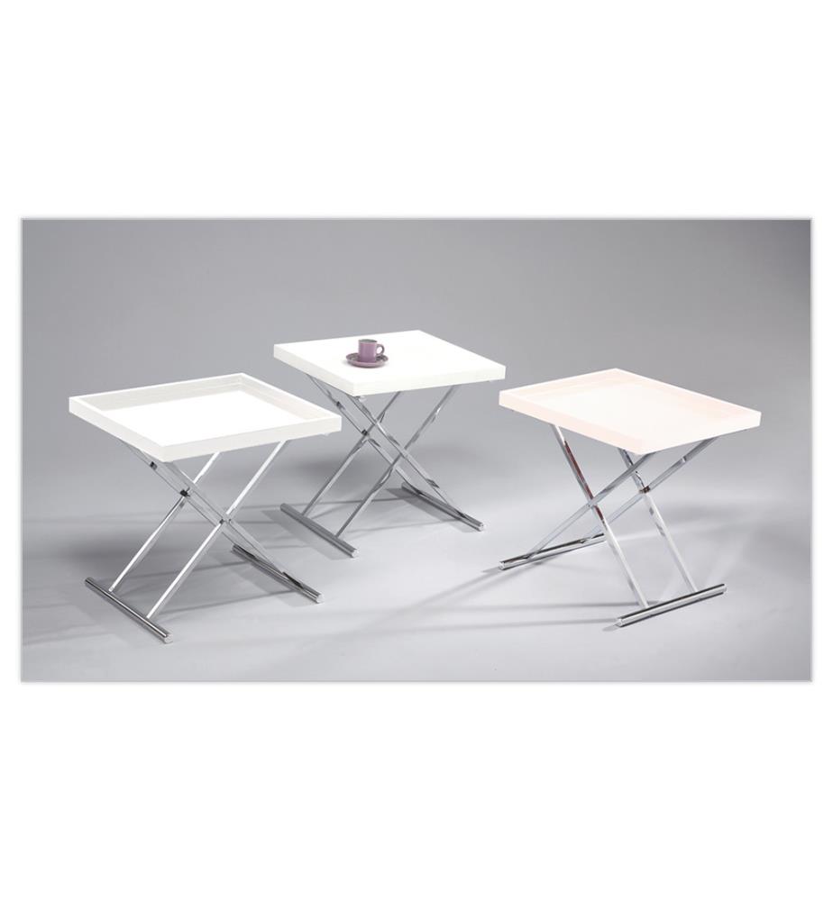 Table Pliante Baldi - Blanc et Argent