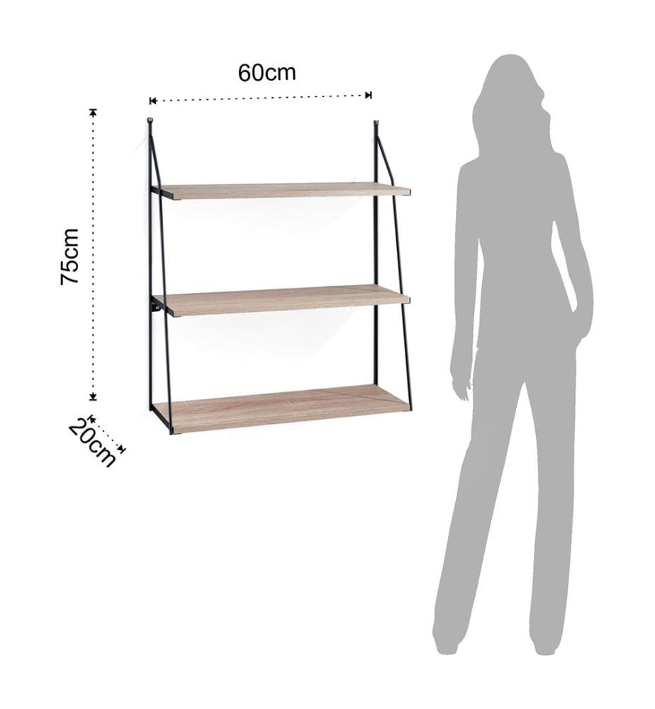 Fast Big Wall Shelf - Hellbraun und Schwarz