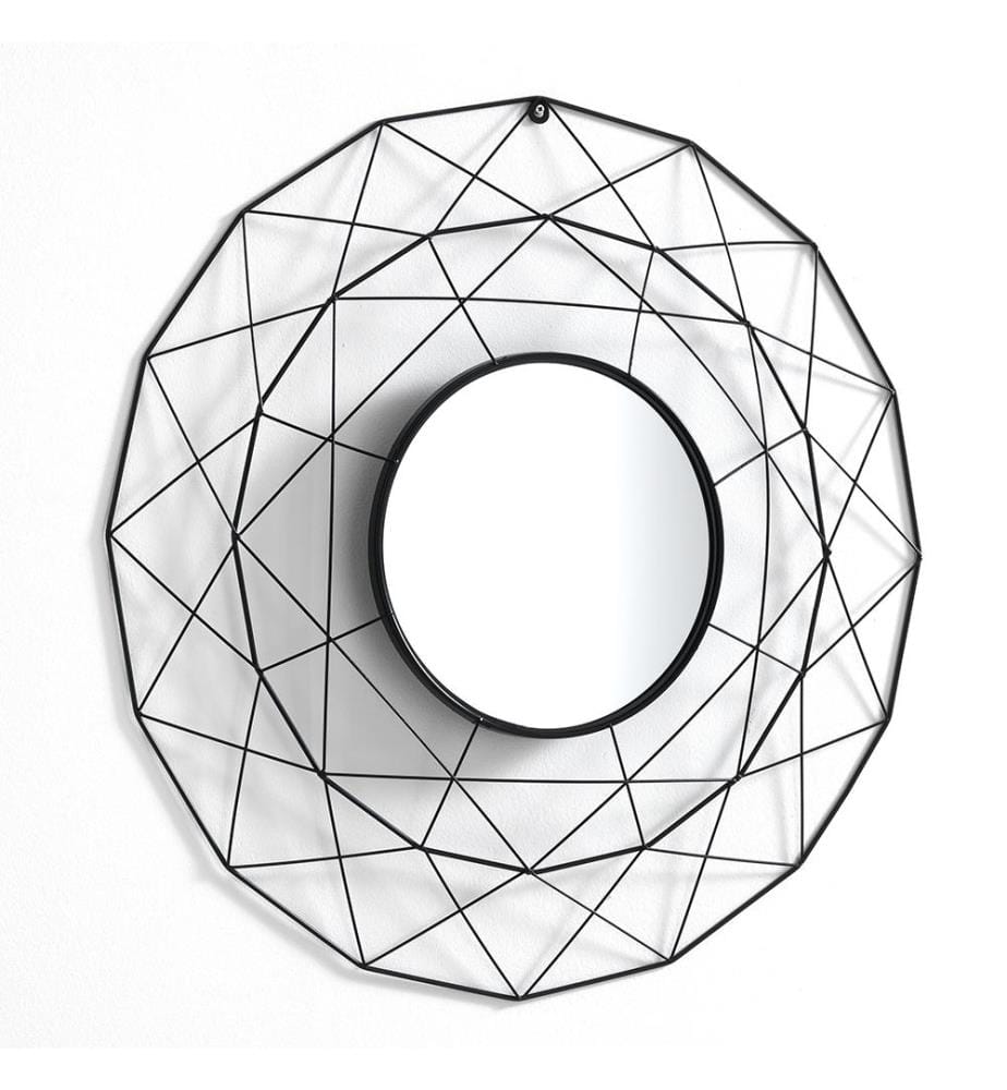 Miroir mural rond Diamond 70 - Noir