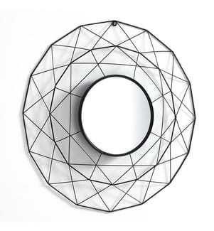 Runder Wandspiegel Diamond 70 - Schwarz