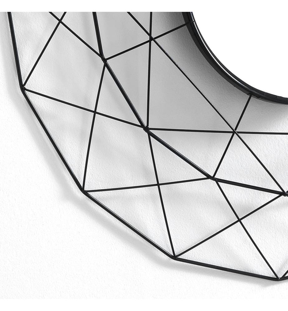 Miroir mural rond Diamond 70 - Noir