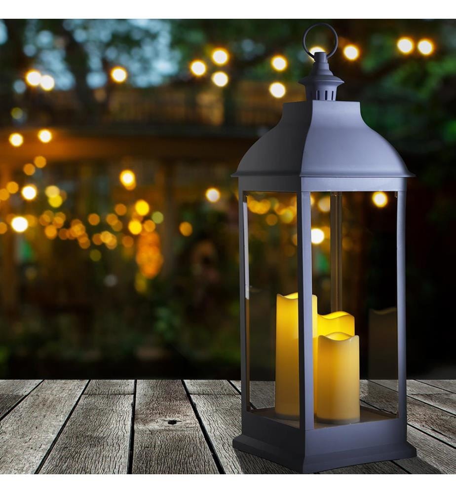 Led Laterne - Weiss