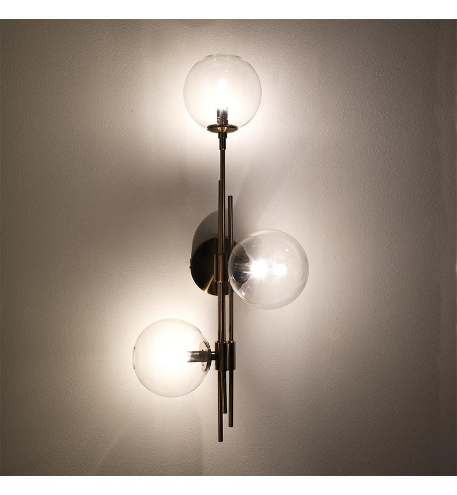 Lampadario/ Lampada da parete Roy - Bronzo e bianco