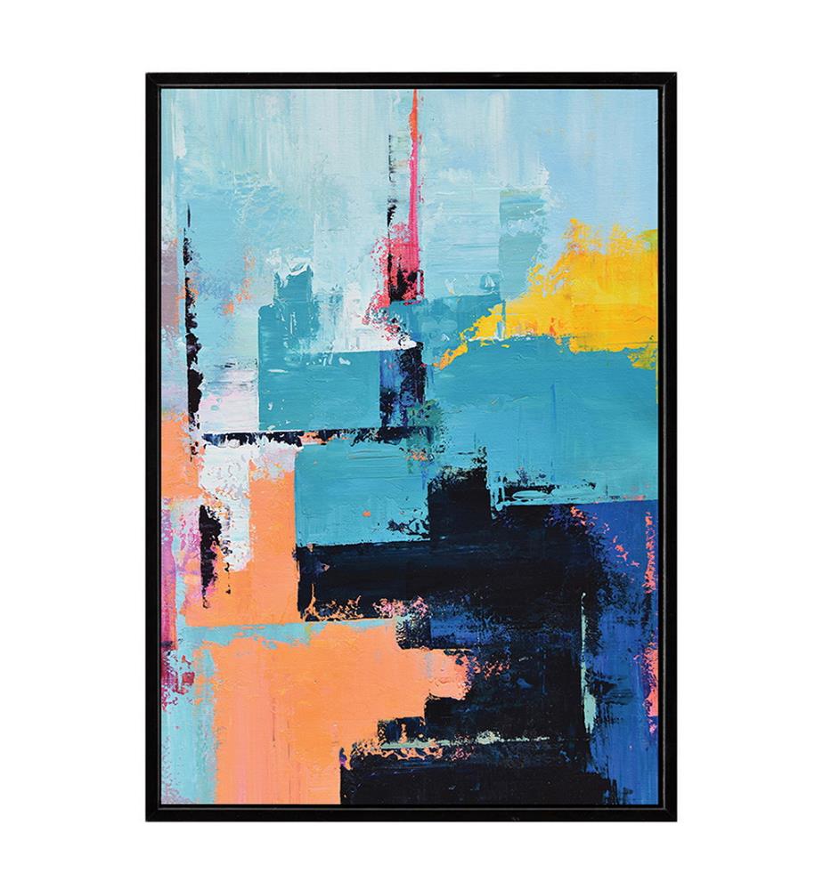 Abstrakte Malerei - 85 x 60 x 3 cm - Multicolor