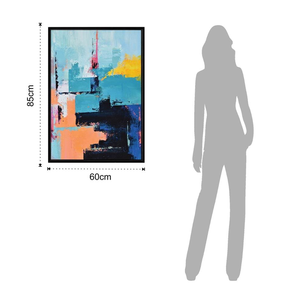 Abstrakte Malerei - 85 x 60 x 3 cm - Multicolor