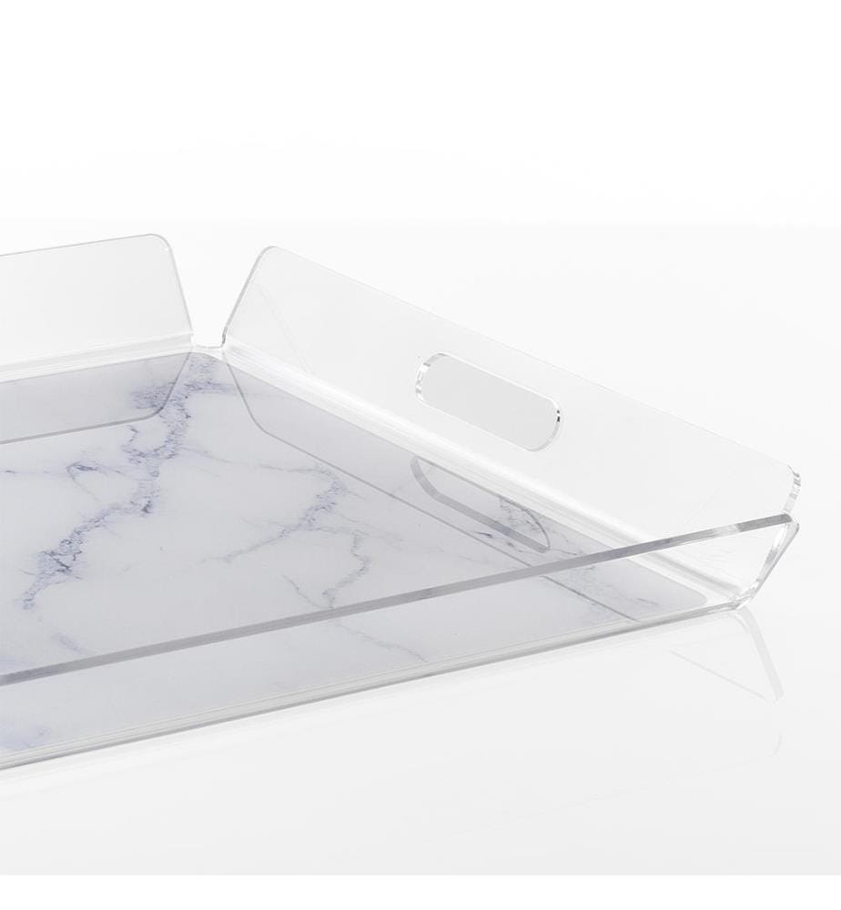 Lux Dekoratives Tablett - Weiss