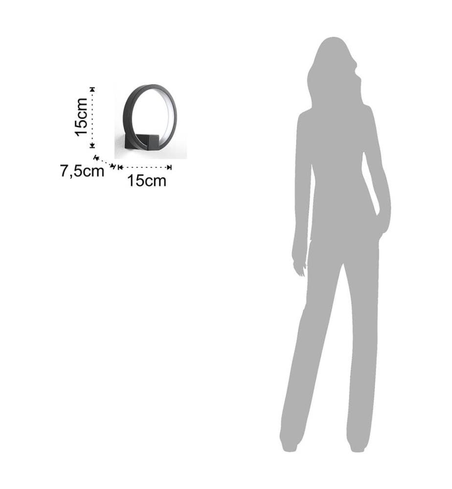 Wandlampenring - Schwarz