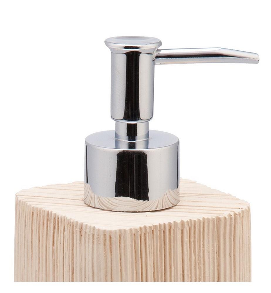 Dosatore di Sapone Spa - Beige Chiaro e Argento