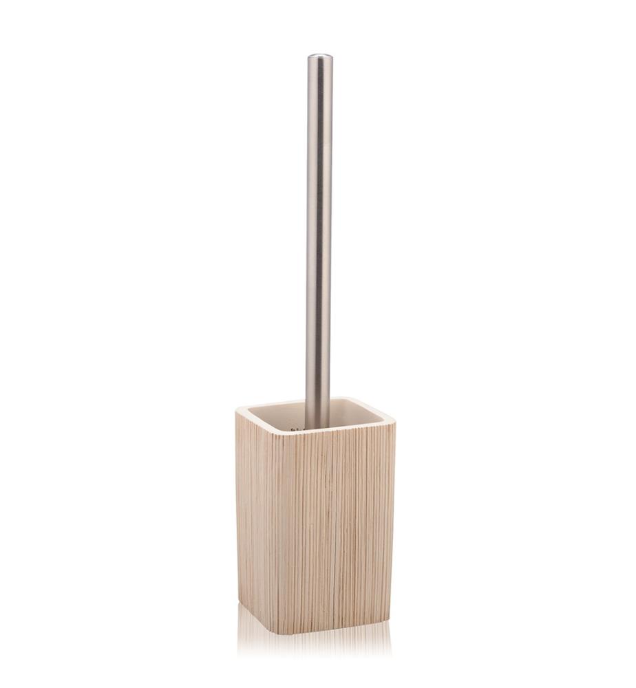 Toilettenbürstenhalter Spa - Hellbeige und Silber