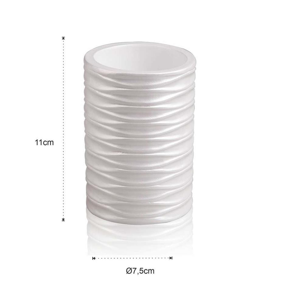Wave Zahnbürstenhalter aus Glas - weiss