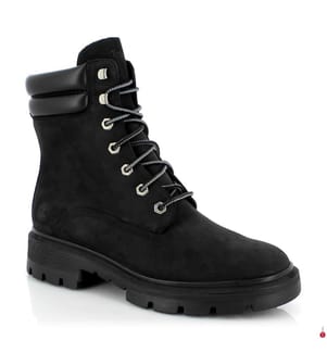 Leder-Keilstiefeletten - Schwarz