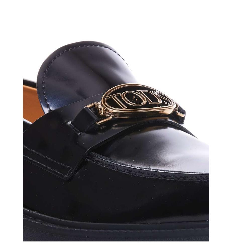 Mocassins en cuir avec logo Tod'S - Noir