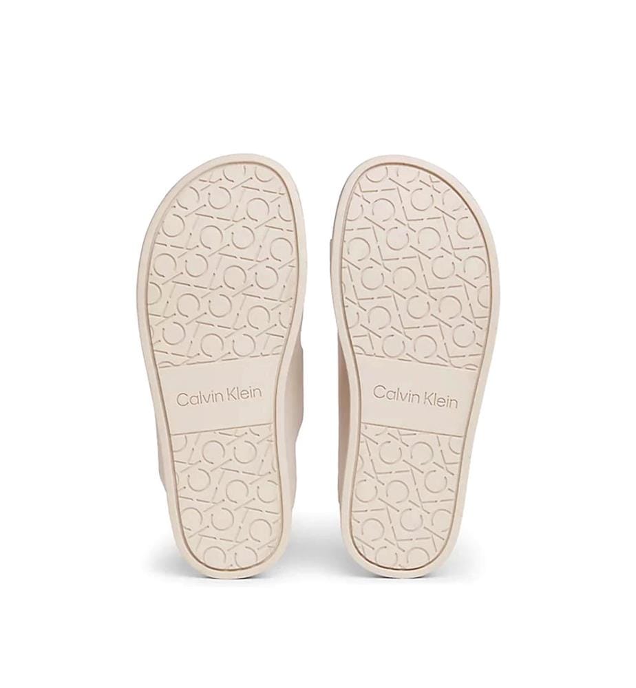 Mules Flat Adj Slide - Beige