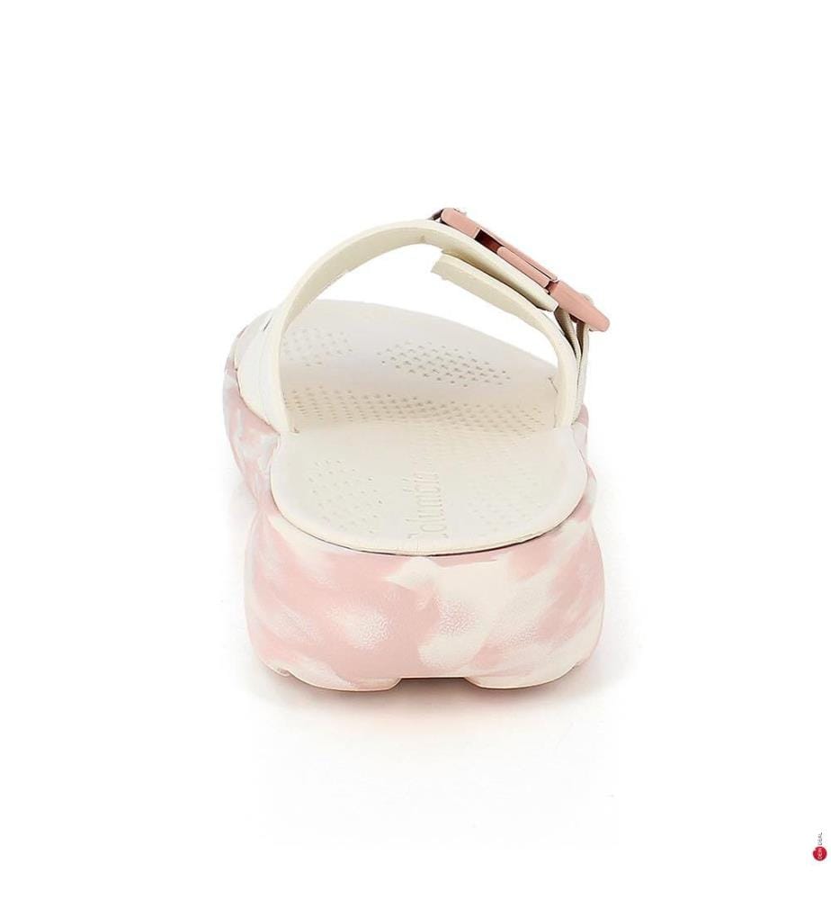Sandales slide - Blanc et Rose