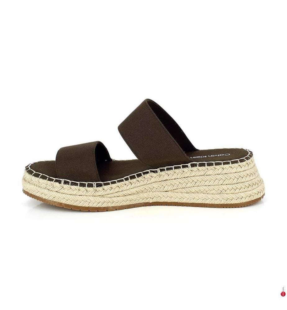 Plateau-Espadrilles aus Canvas - Braun