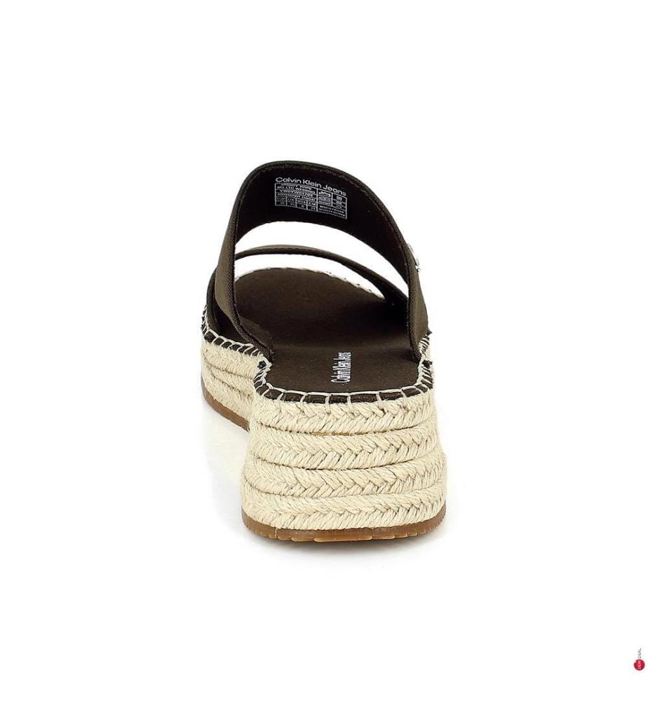 Plateau-Espadrilles aus Canvas - Braun