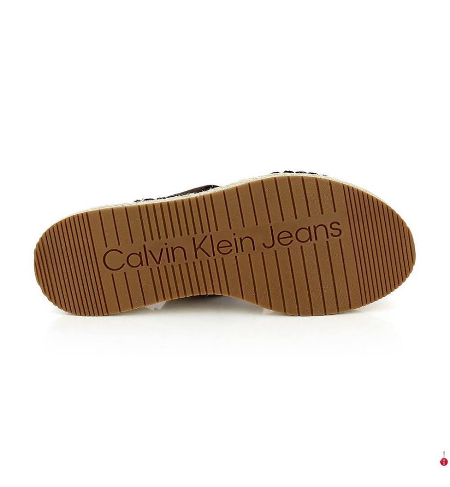 Plateau-Espadrilles aus Canvas - Braun
