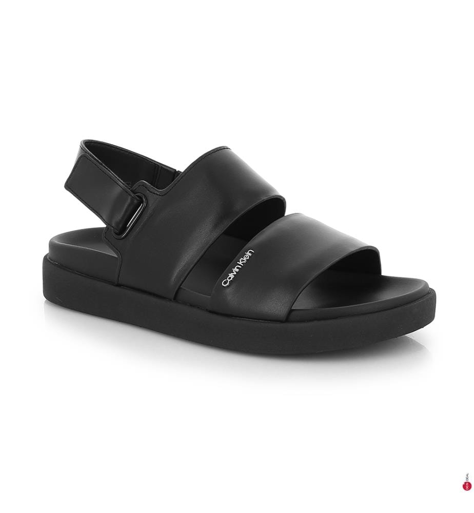 Sandalen Flat Sandal Calvin Mtl Lth - Schwarz