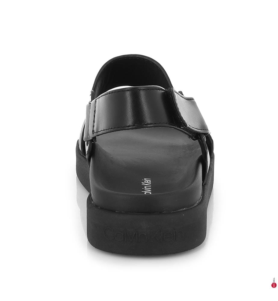 Sandalen Flat Sandal Calvin Mtl Lth - Schwarz