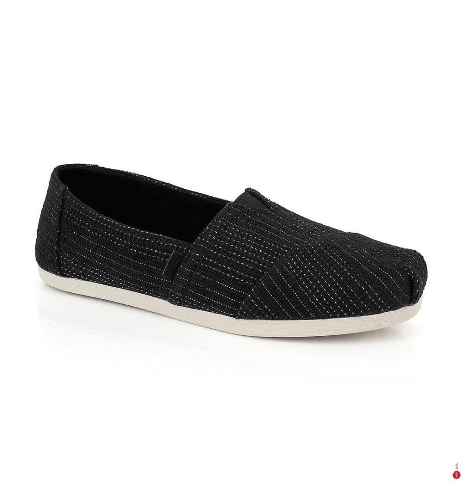 Espadrilles Alpargata Classic 3.0 Metallic Linen Stripe - Noir