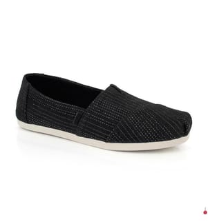 Espadrilles Alpargata Classic 3.0 Metallic Linen Stripe - Noir