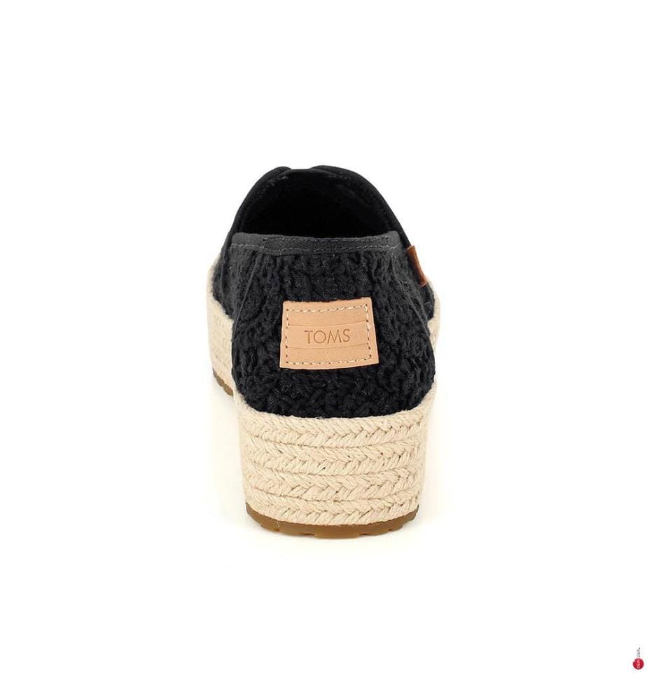 Espadrilles Valencia Platform Natural Crochet Lace - Noir