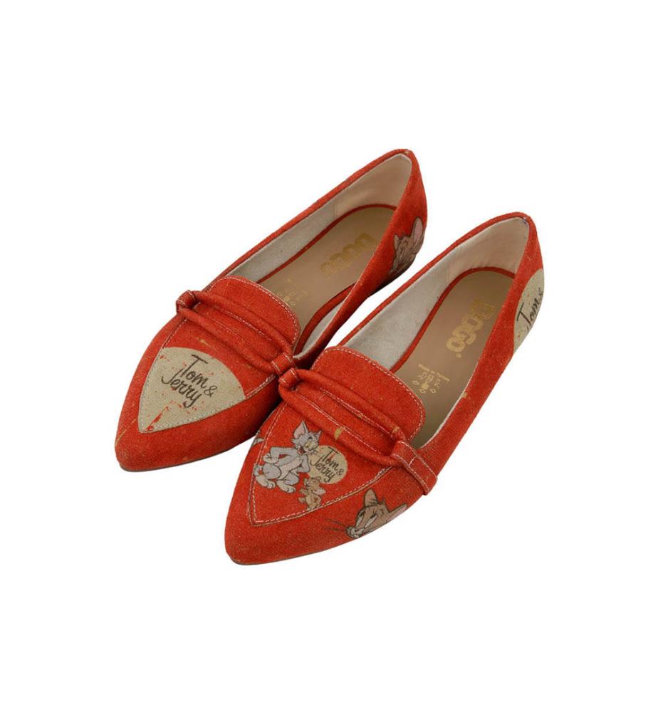 Chaussures plates en Cuir Végétal orange - Warner Bros Tom & Jerry Design