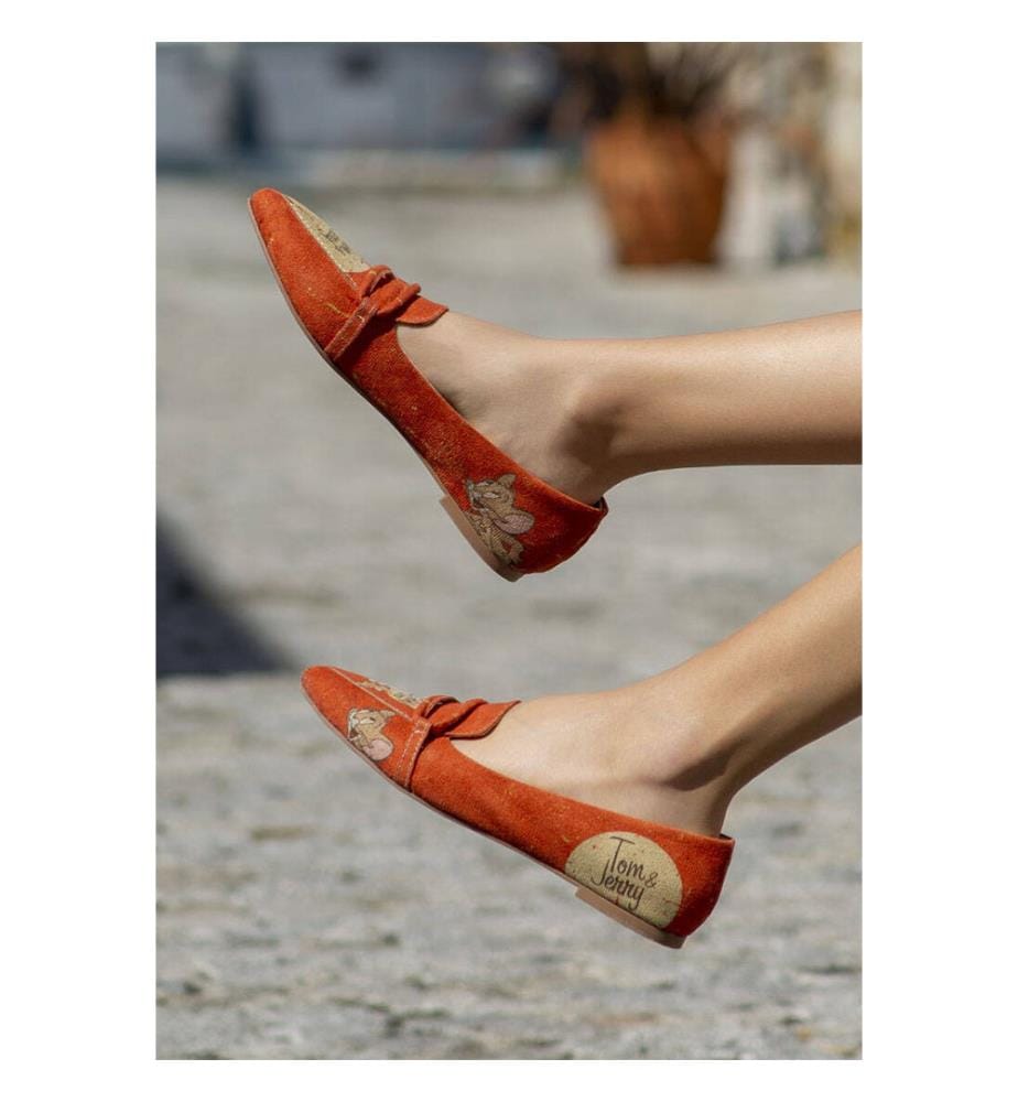 Chaussures plates en Cuir Végétal orange - Warner Bros Tom & Jerry Design