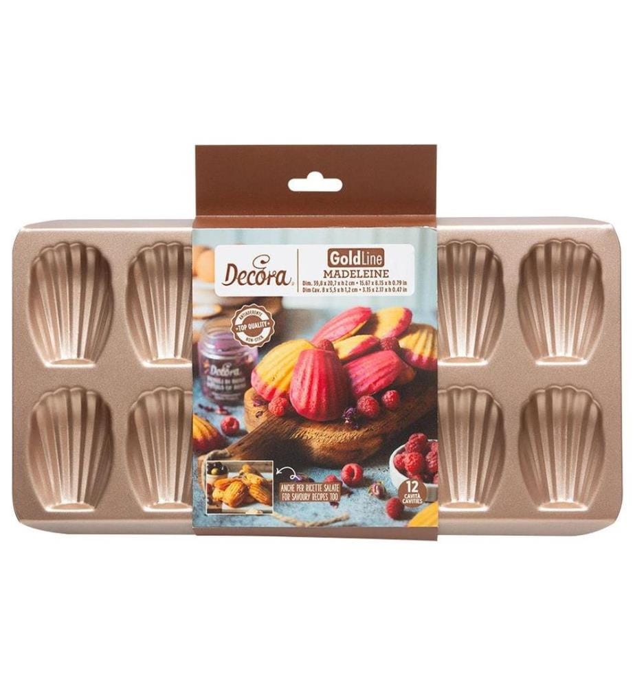 DECORA - Moule de cuisson pour les madeleines Or rose