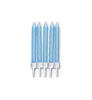 Städter - Bougie avec support 10 Pièce/s, Bleu clair, 7.5 cm