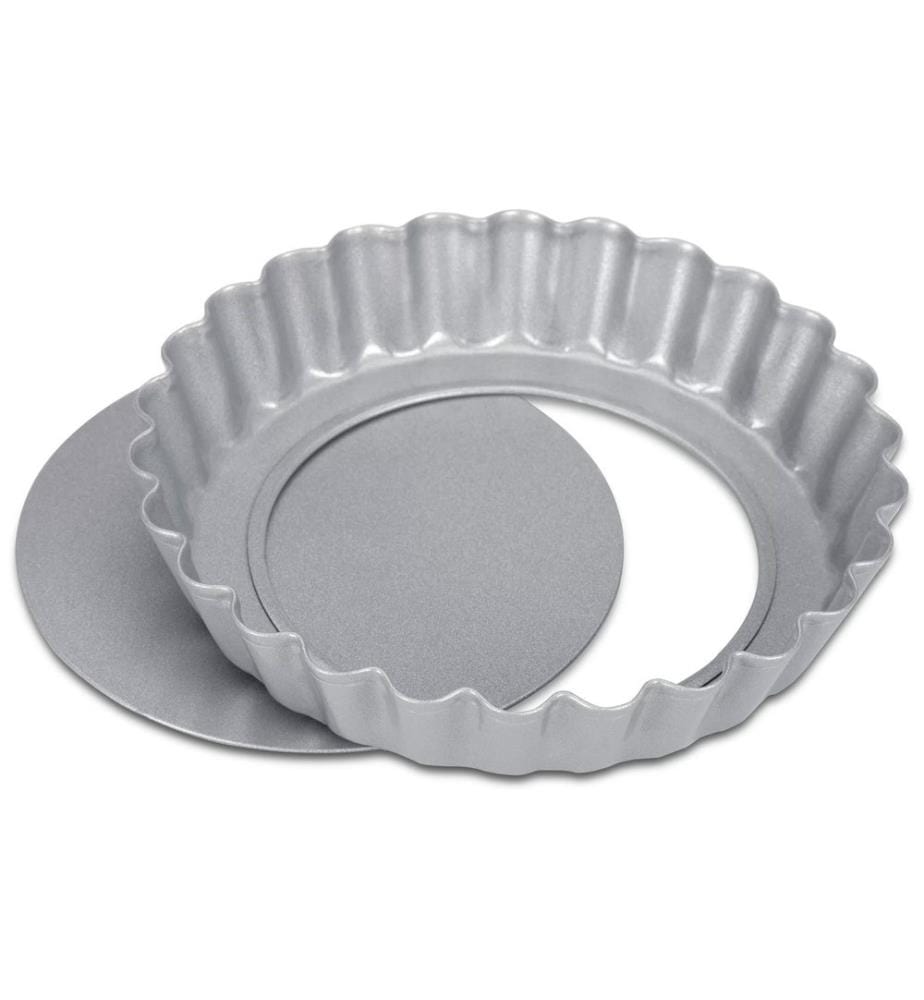 Städter - Moule à tarte avec fond élévateur Argent, 10 x 1.8 cm, 2 pièces