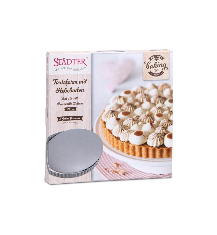 Städter - Moule à tarte avec fond élévateur argent, 24 cm