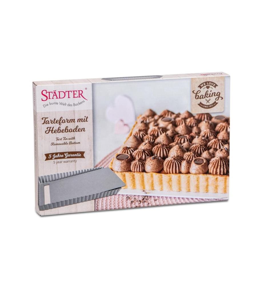 Städter - Moule à tarte avec fond élévateur Argent, 28 x 18 x 3 cm