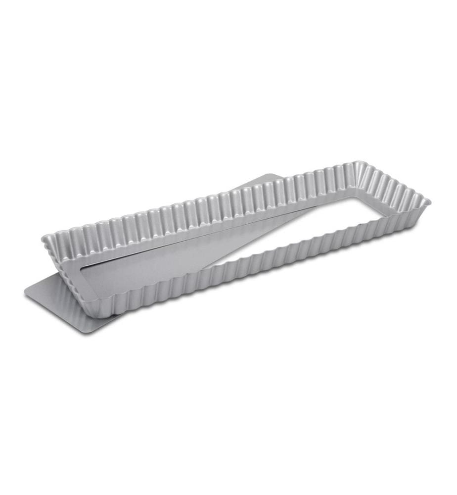 Städter - Moule à tarte avec fond élévateur argent, 35.5 x 11.5 cm