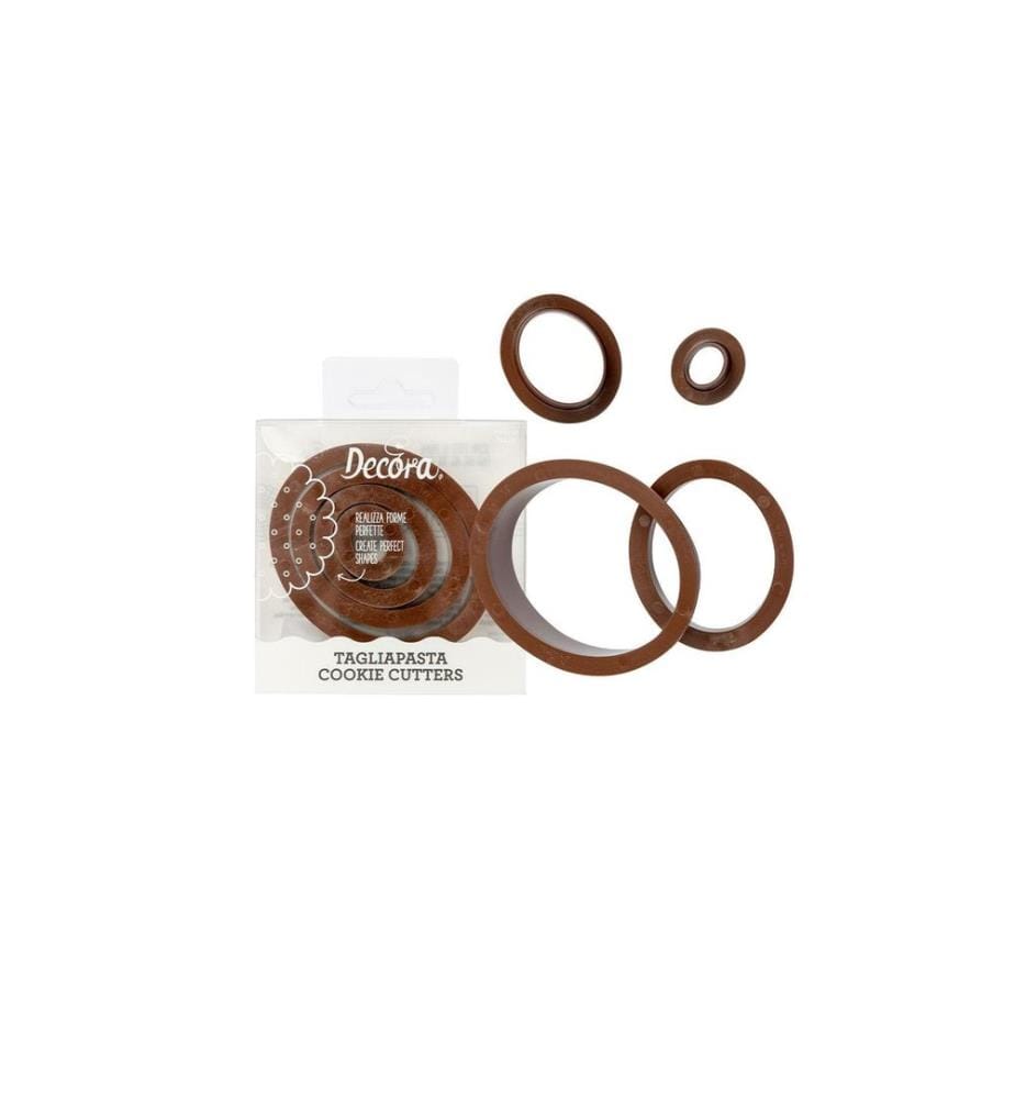 DECORA - Guetzli-Ausstecher-Set Ovale Kreise, 4 Stück