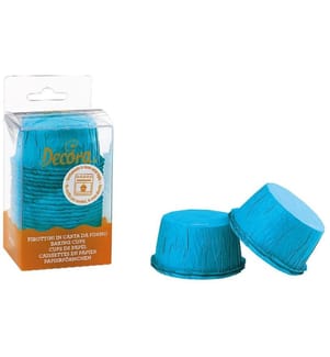 DECORA - Moule à muffins Ruffled, Bleu clair, 25 pièces