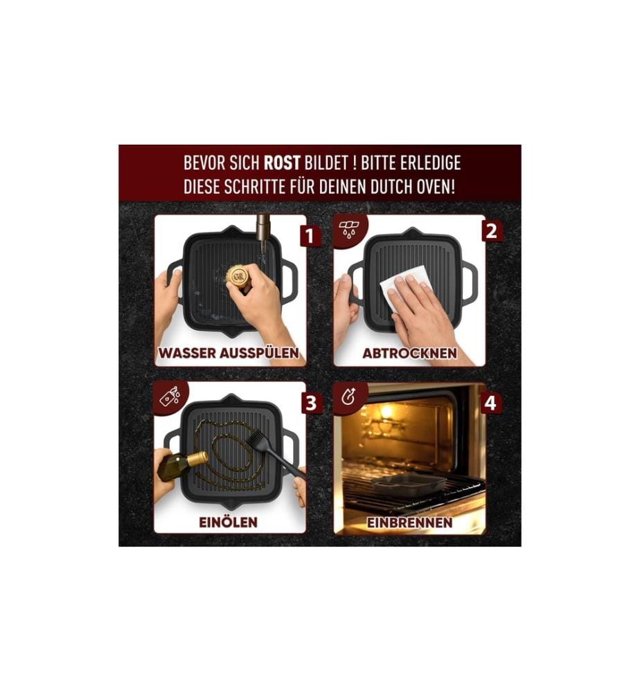 Gusskoenig - Eingebrannte Grillpfanne 30 cm