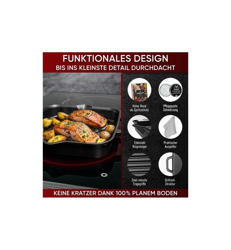 Gusskoenig - Eingebrannte Grillpfanne 30 cm