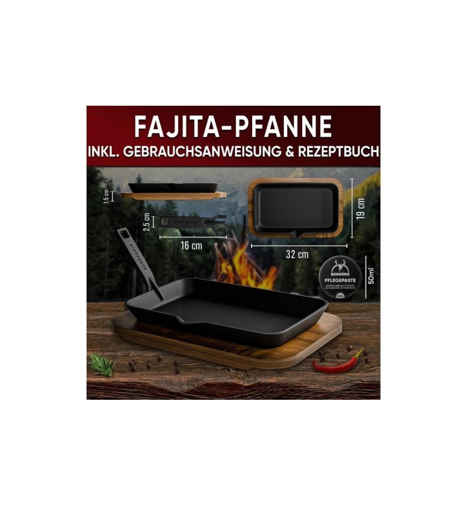 Gusskoenig - Poêle Fajita poignée amovible