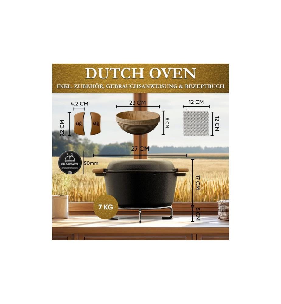Gusskoenig - Dutch Oven – casserole 4.8 l et poêle 1,8 l