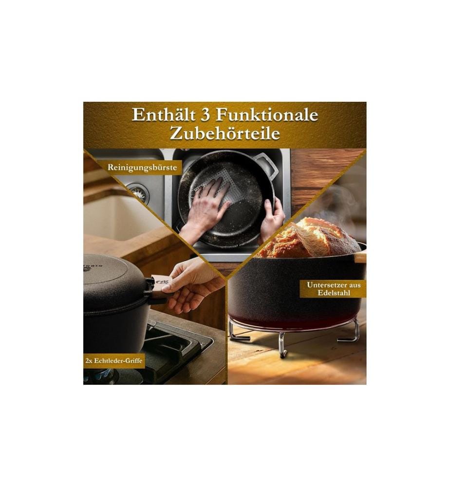 Gusskoenig - Dutch Oven – casserole 4.8 l et poêle 1,8 l