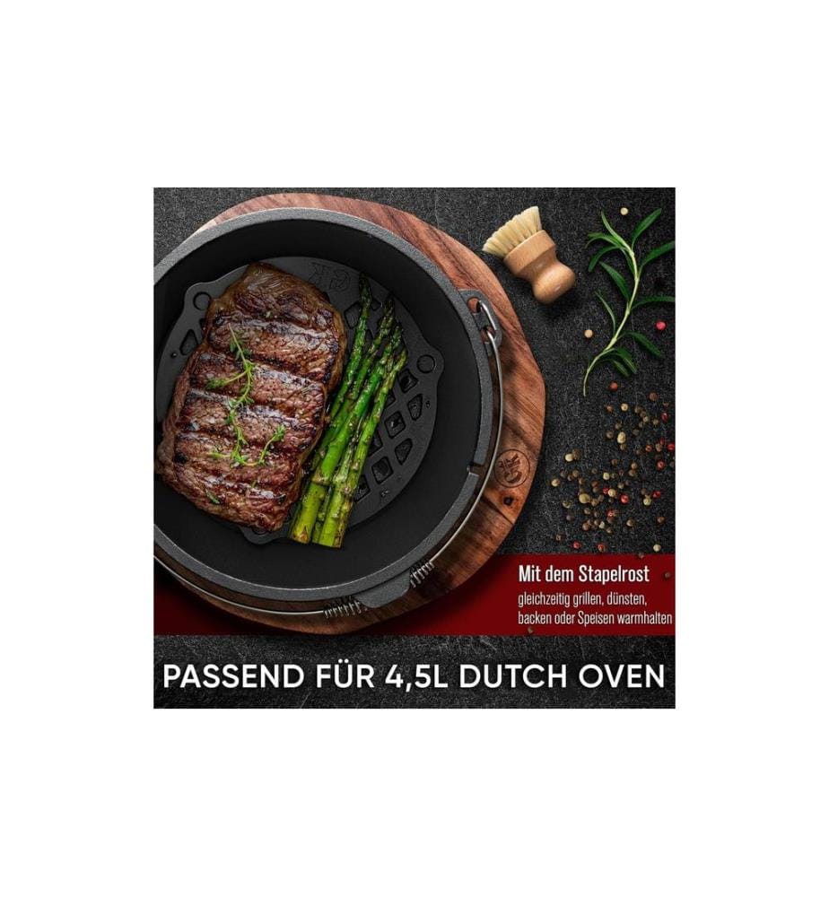 Gusskoenig - Grille d'empilage en fonte pour Dutch Oven 4.5 l
