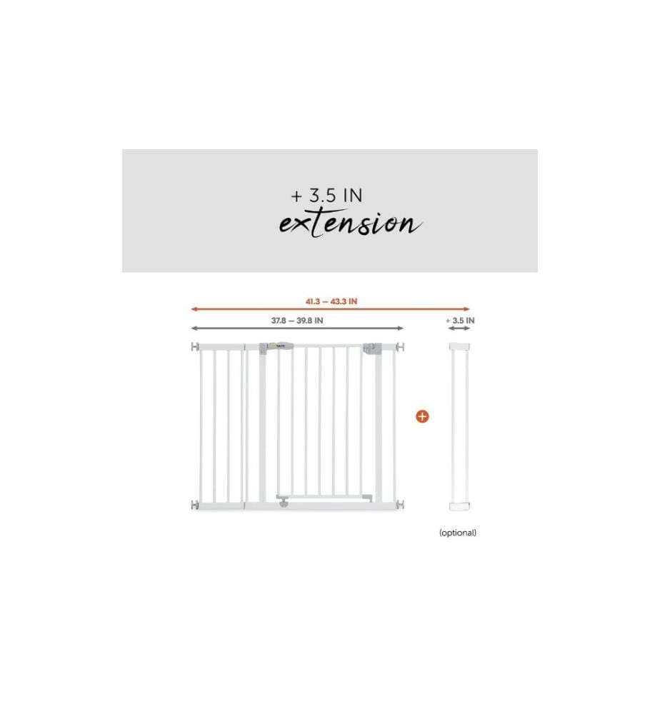 HAUCK - Barrière de sécurité Open N Stop + 21 cm Blanc