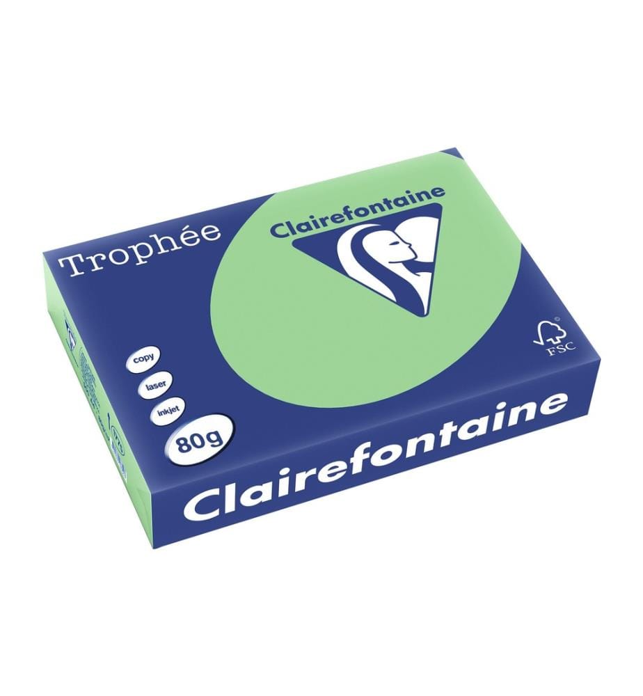 CLAIREFONTAINE - Papier pour photocopie Trophée A4, 80 g/m², vert, 500 feuilles