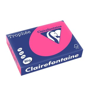 CLAIREFONTAINE - Papier pour photocopie Trophée A4, 80 g/m², rose fluo, 500 feuilles