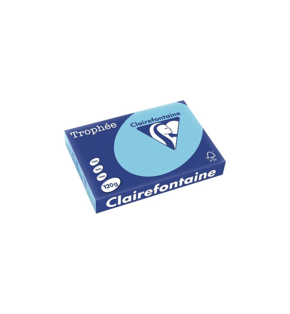 CLAIREFONTAINE - Papier pour photocopie TrophéeColoredCopy FSC A4, Bleu foncé,120 g/m²