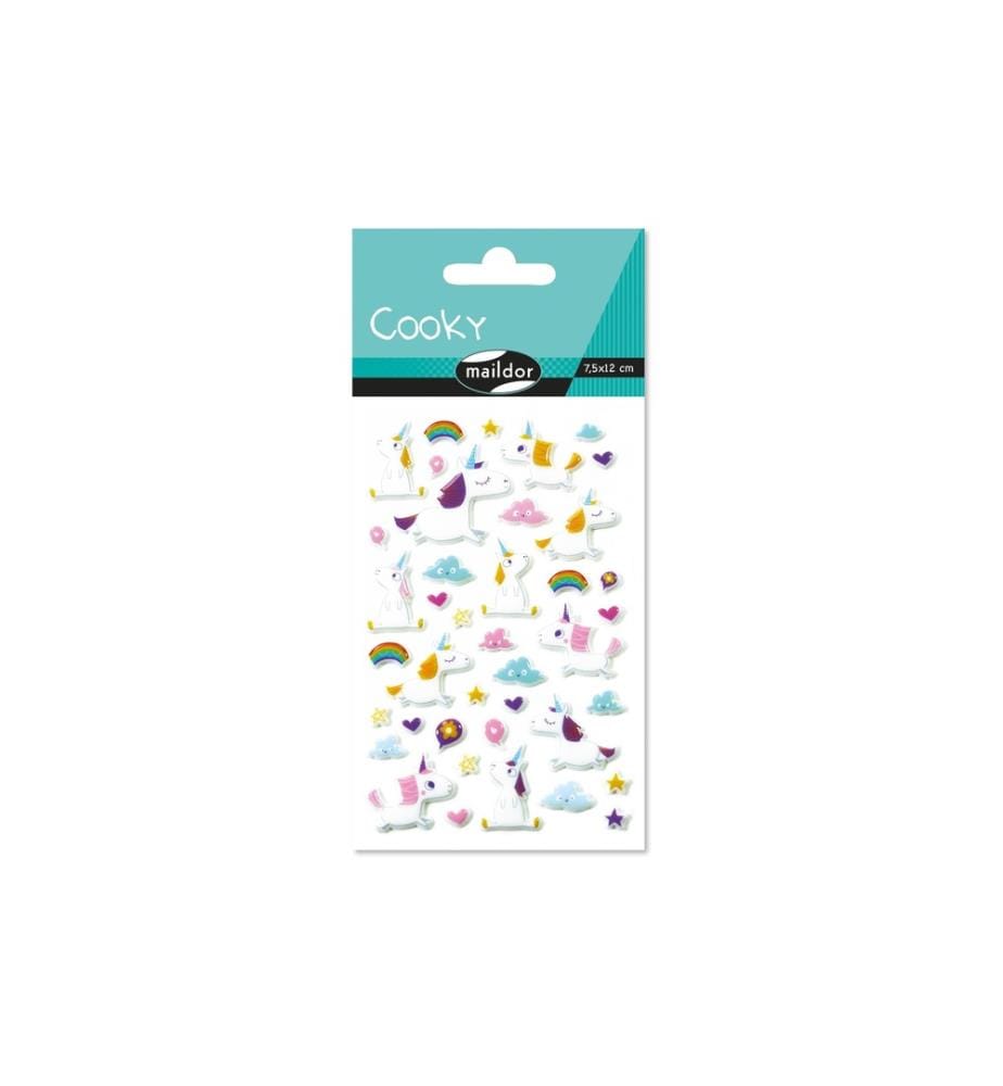 CLAIREFONTAINE - Motivsticker 3D Cooky Einhörner 1 Bogen