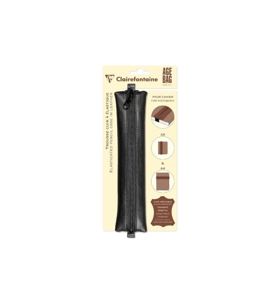 CLAIREFONTAINE - Etui AgeBag Leder Schwarz
